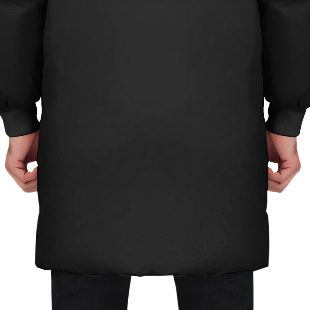 Black 3XL Winter Fur Hooded Thick Overcoat Jacket Stylish Lightweight Quilted Warm Puffer Coat