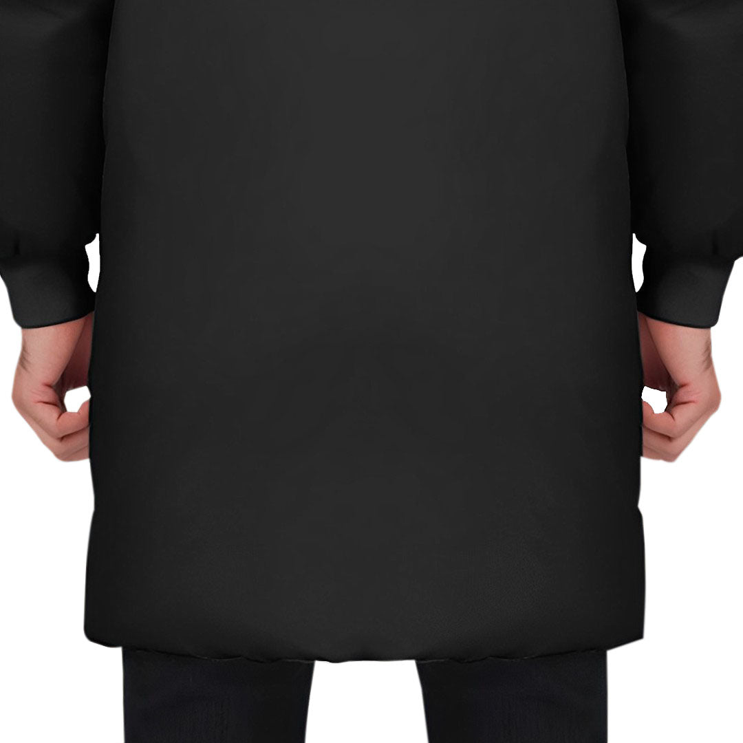 Black 3XL Winter Fur Hooded Thick Overcoat Jacket Stylish Lightweight Quilted Warm Puffer Coat