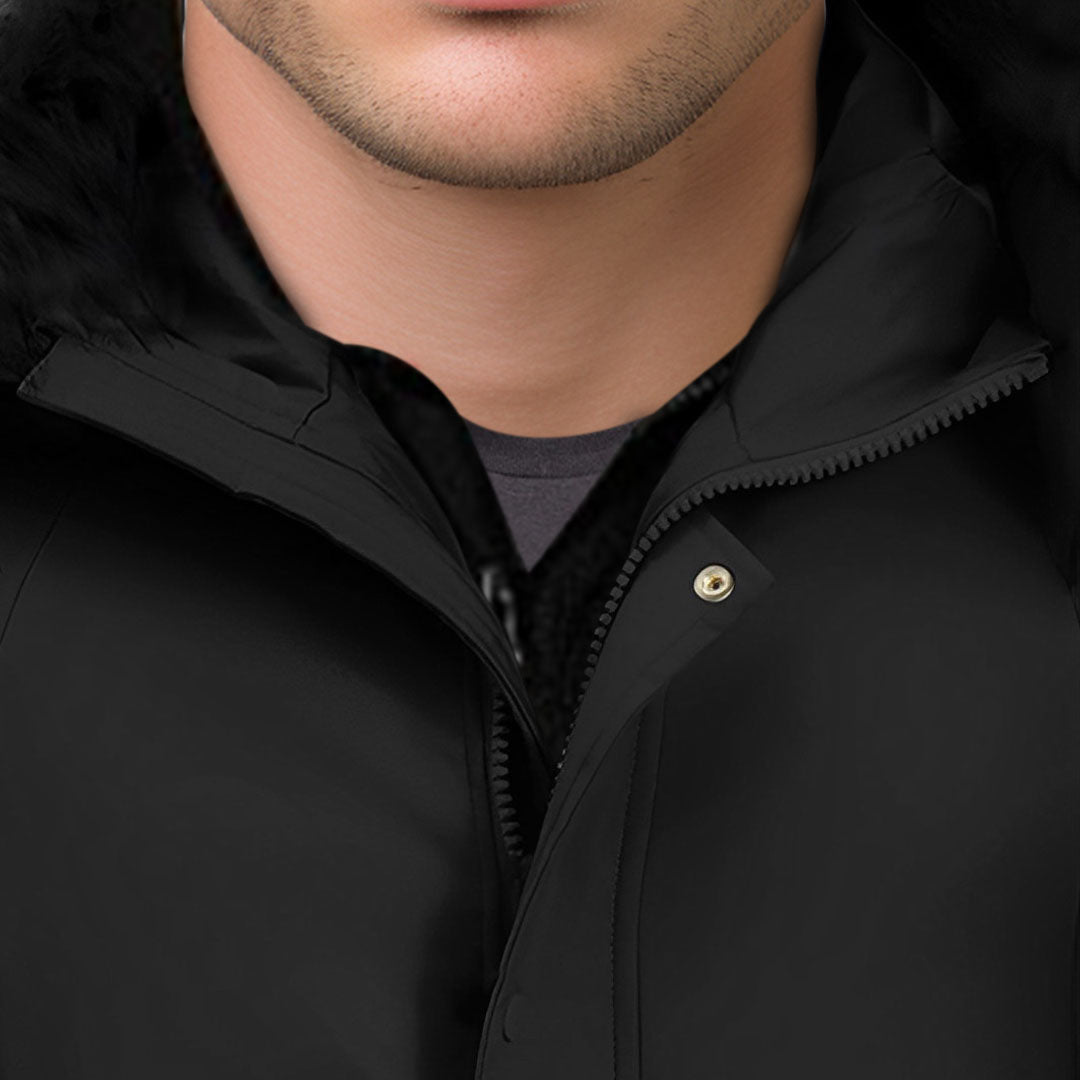 Black 2XL Winter Fur Hooded Thick Overcoat Jacket Stylish Lightweight Quilted Warm Puffer Coat