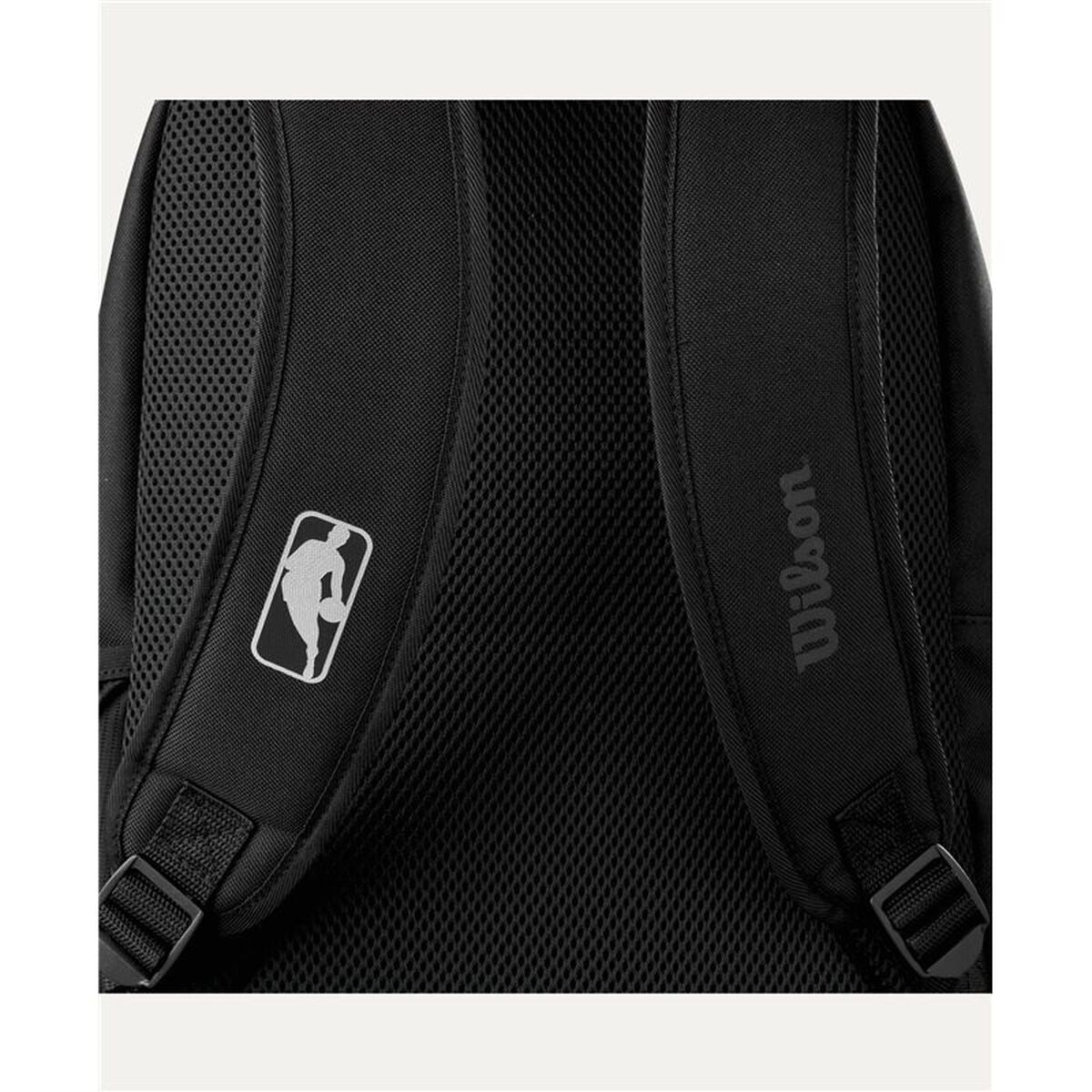Ryggsäck Wilson NBA Team Backpack, svart, sidofickor för vattenflaska