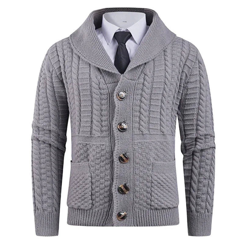 Men's Long-Sleeve Warm Elegant Cardigan Sweater