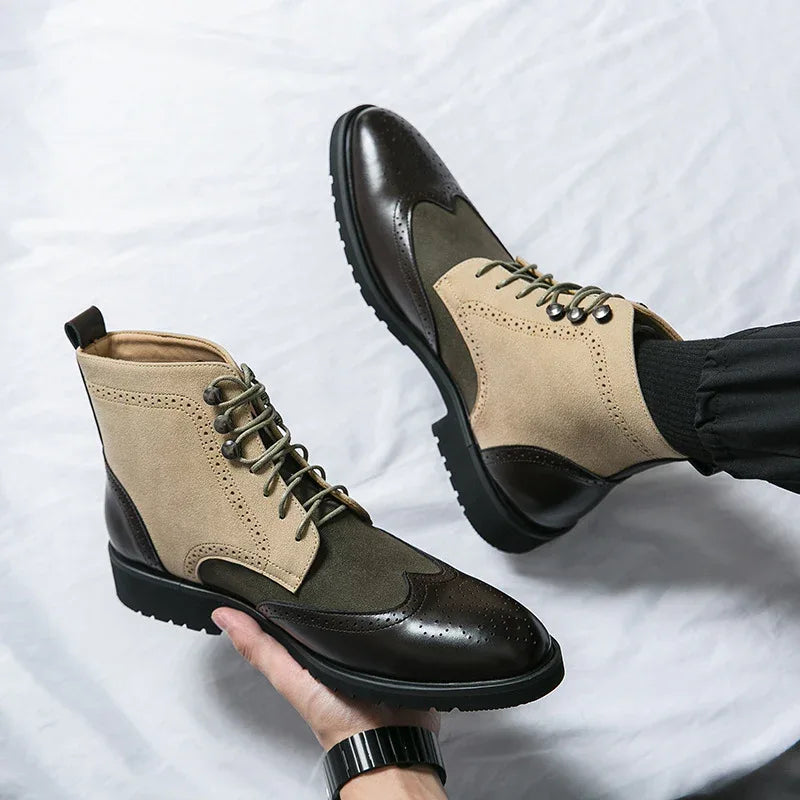 Men's Lace Up Leather Autumn Boots