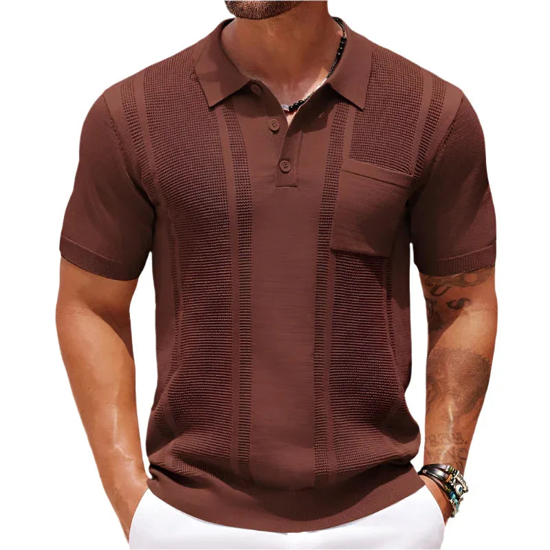 Men's Solid Color Short Sleeve Summer Polo Shirt