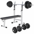 Bänkpress Paket 70 kg – Skivstång, Vikter & Bänk för Hemmagym
