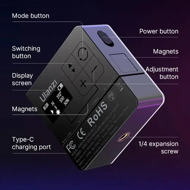 Ulanzi VL49RGB Pro – Kompakt belysning för foto & video med RGB, magnetfäste och full kontroll