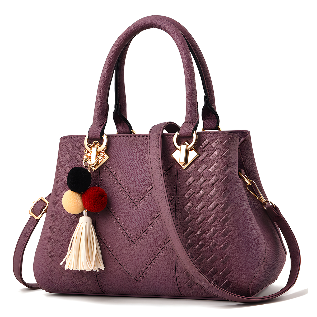 Textured Top-Handle Handbag