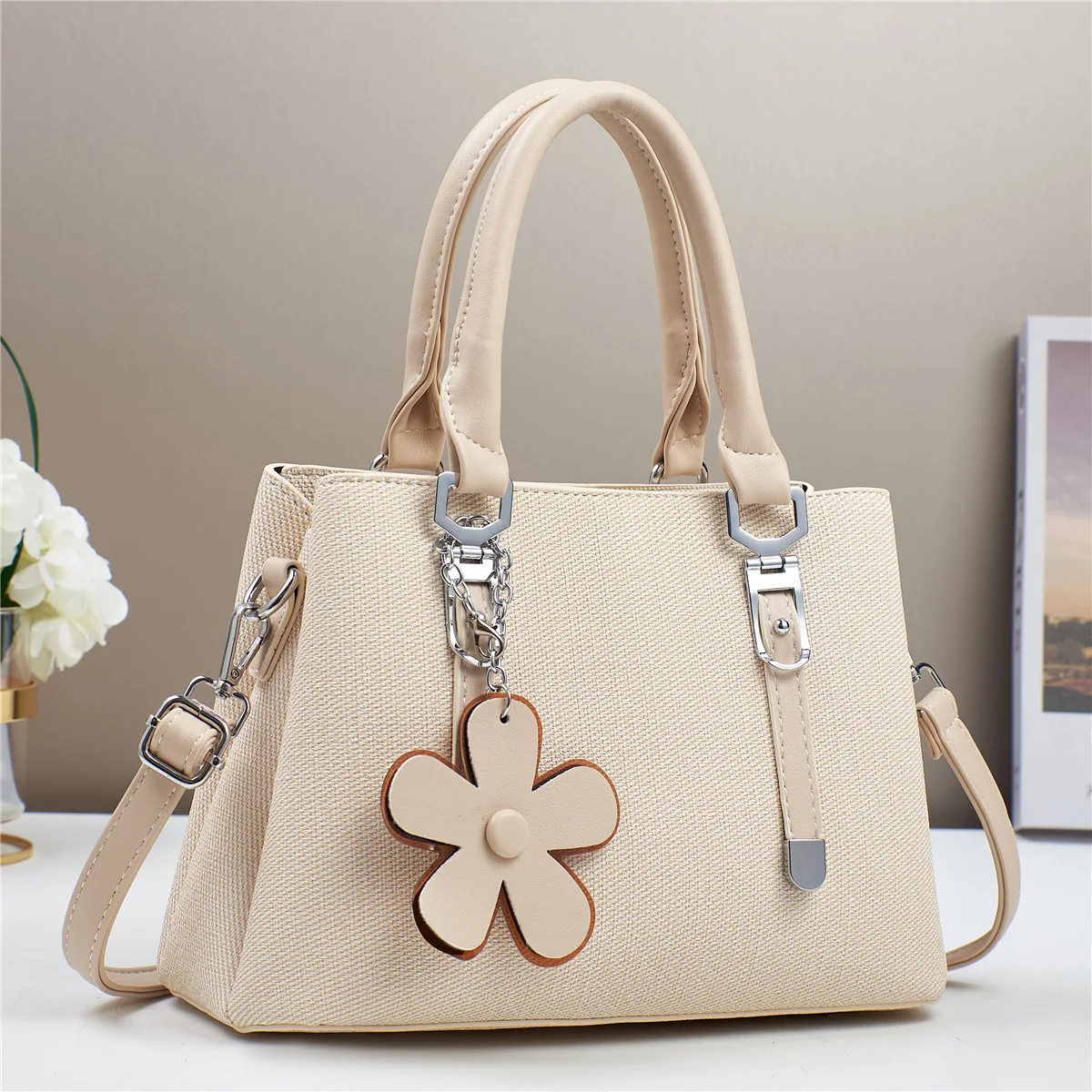 Flower Charm Crossbody Handbag