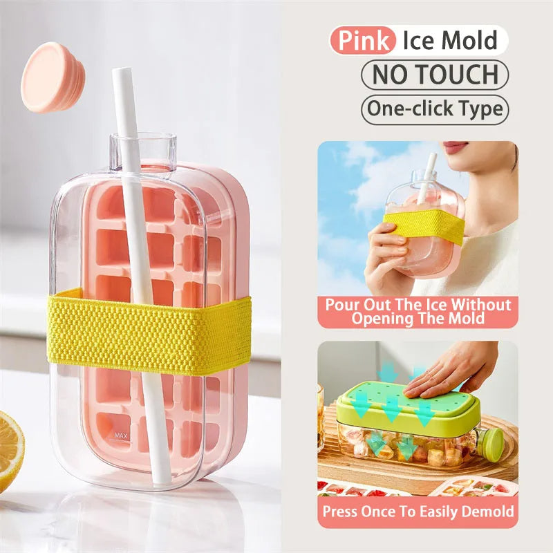 Ice Cube Tray With Straw