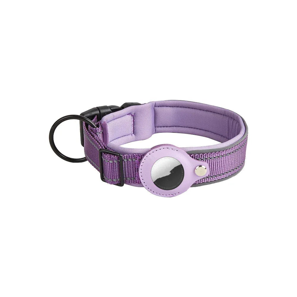 Airtag Leather Case Nylon Dog Cat Pet Anti-Lost Location Tracker Collar