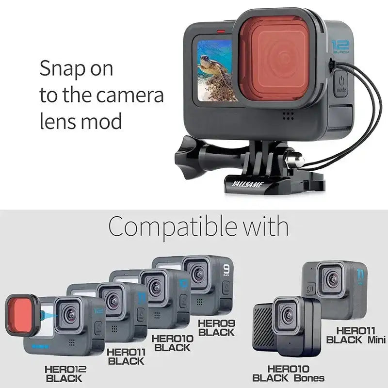 Färgfilter 2-pack - Röd light + Lila till GoPro Hero12/11/Mini/10/9 Black - Kit