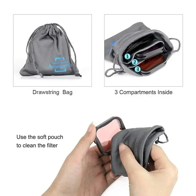 Färgfilter 2-pack - Röd light + Lila till GoPro Hero12/11/Mini/10/9 Black - Kit