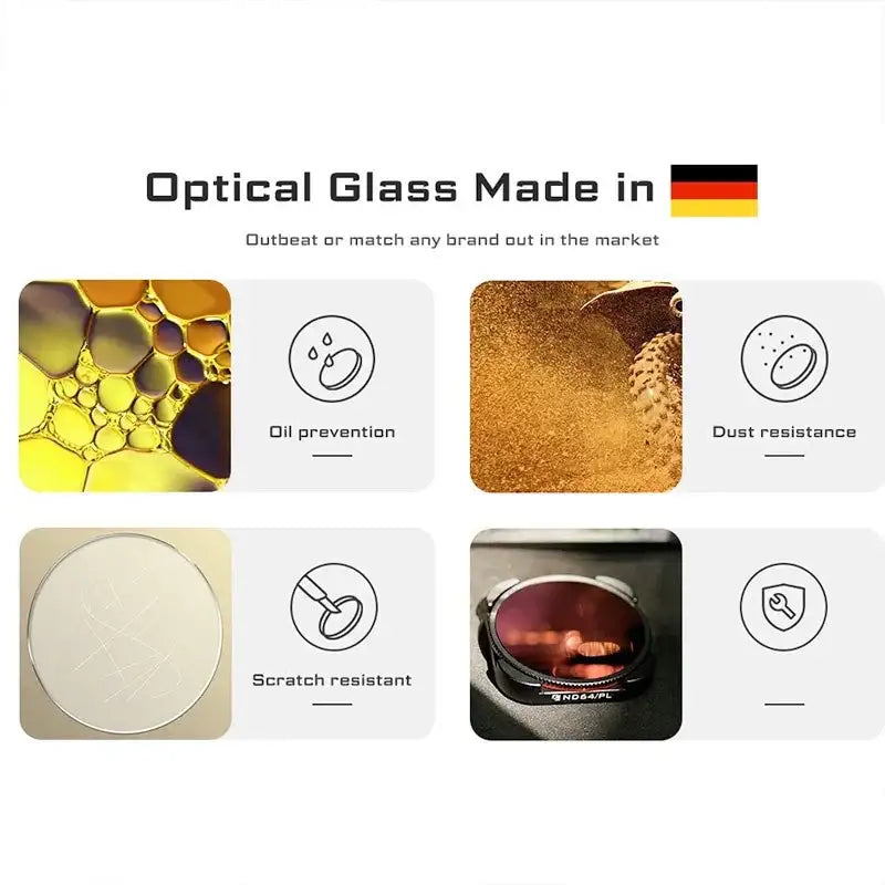 Freewell Filter Bright Day 4K Kit - ND8/PL + ND16/PL + ND32/PL + ND64/PL till GoPro Hero12/11/Mini/10/9 Black - 4-pack