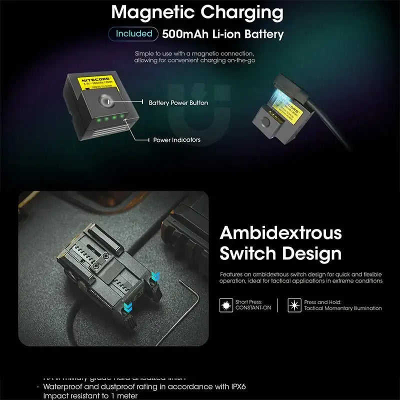 Nitecore NPL25 Ficklampa för Picatinny Vapenfäste – 900 lm