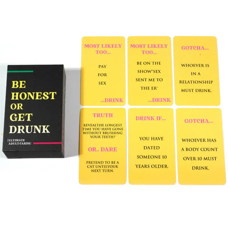 English Version BE HONEST OR GET DRUNK Sincere Drinking Leisure Party Card Game