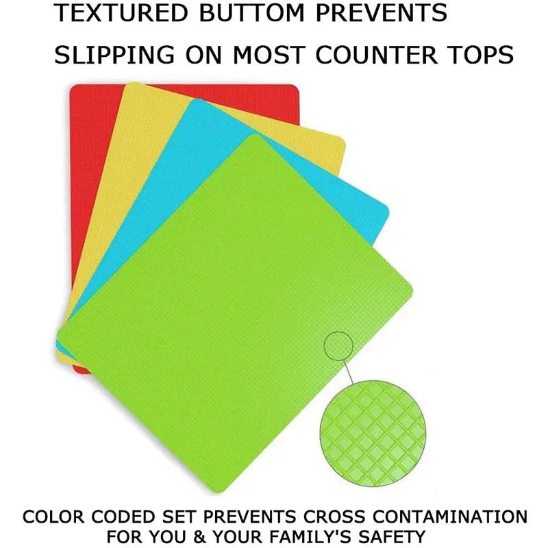 PP Plastic Environmentally Friendly Food Graded 4PCS Cutting Board Set