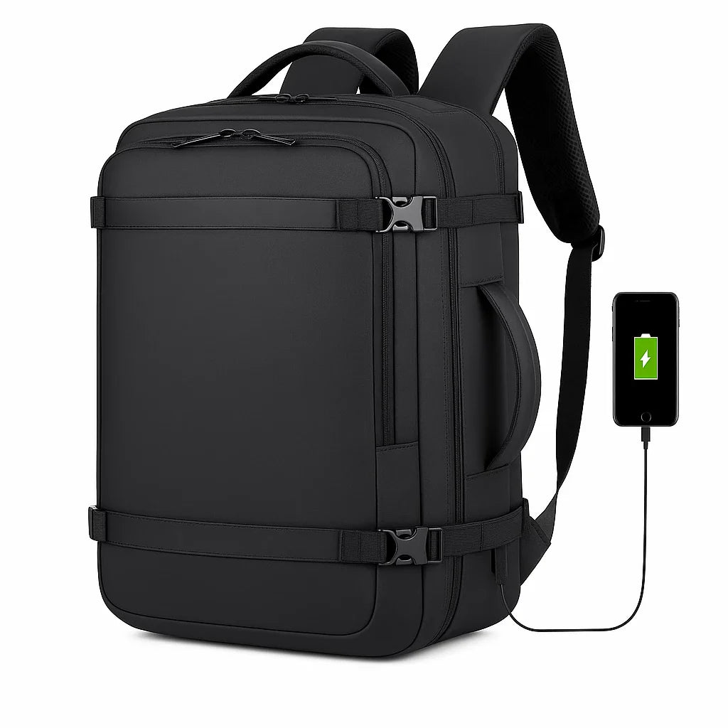 40L Water-Resistant USB Charging Backpack