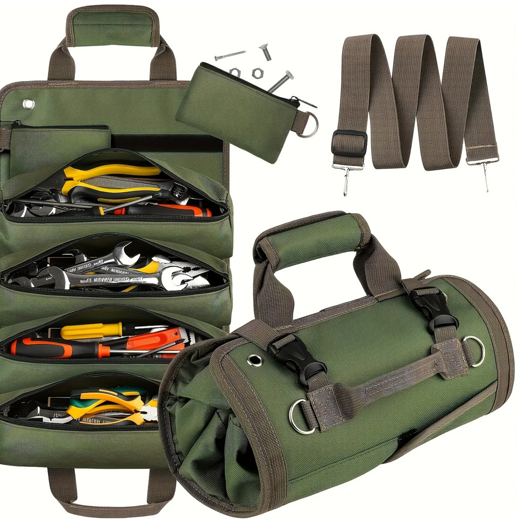 Multi-Purpose Tool Roll Bag Portable Oxford Repair Tool Bag Wrench Organizer Car First Aid Kit Wrap Roll Storage Bags