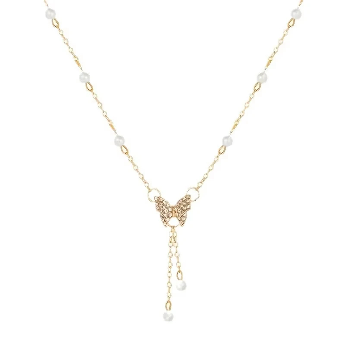 Butterfly Drop Pendant Necklace