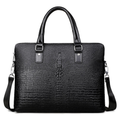 Croc-Embossed Business Briefcase