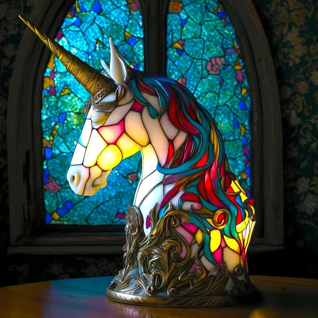 Stained-Glass Animal Table Lamp
