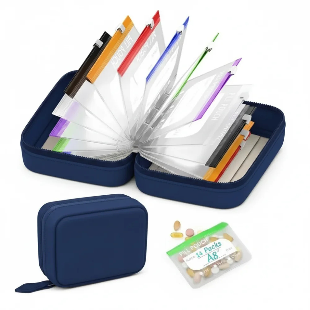 Portable Silicone Pill Pouch Organizer