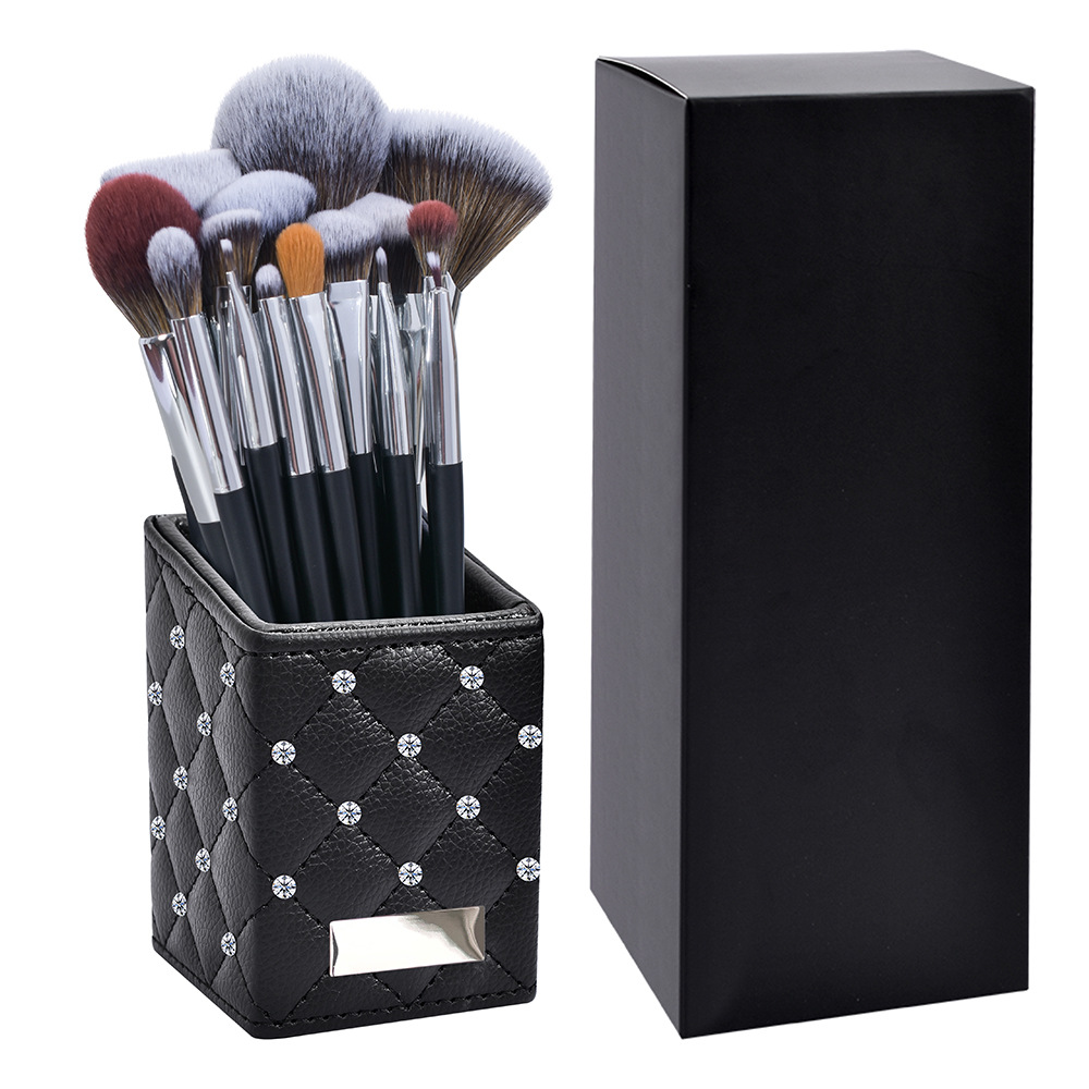 16 Piece Black Makeup Brush Set