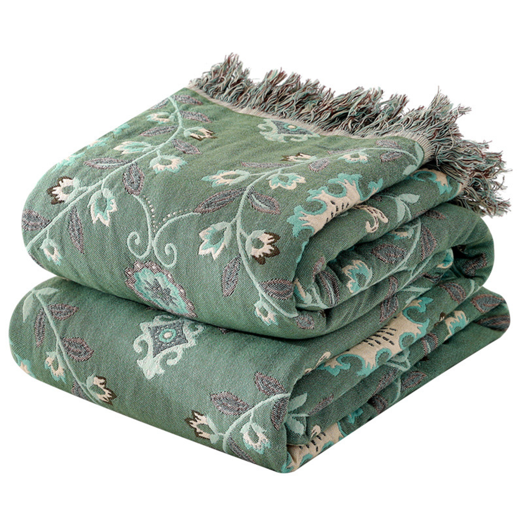 Reversible Medallion Fringe Throw