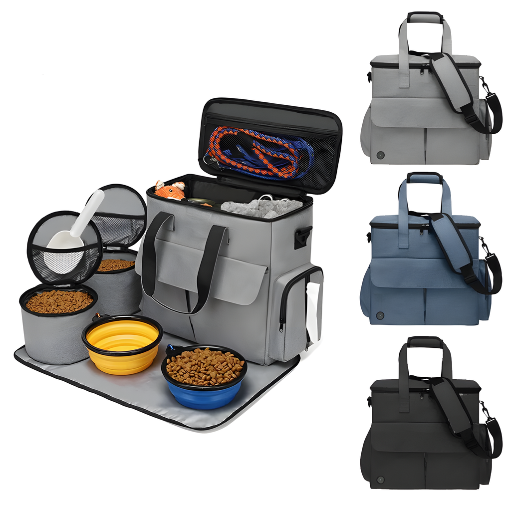 Pet Travel Bag with Bowls