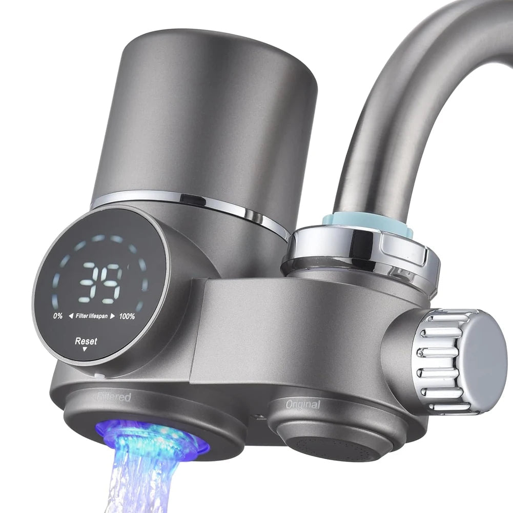 Faucet Water Filter for Sink-LED Display Water Purifier for Faucet, Faucet Mount Tap Water Filtration System for Kitchen