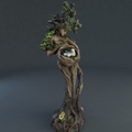 Tree and Bird Resin Statue