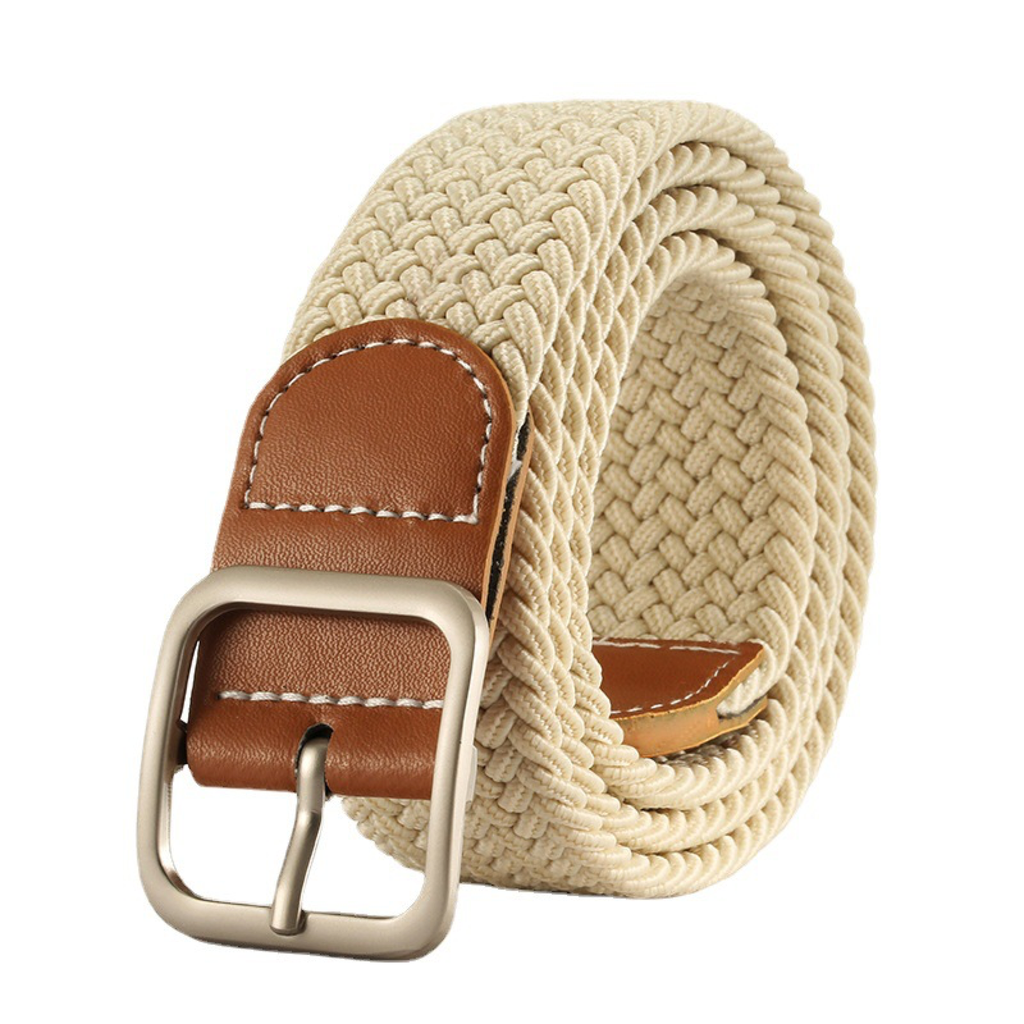 Elastic Braided Square-Buckle Belt