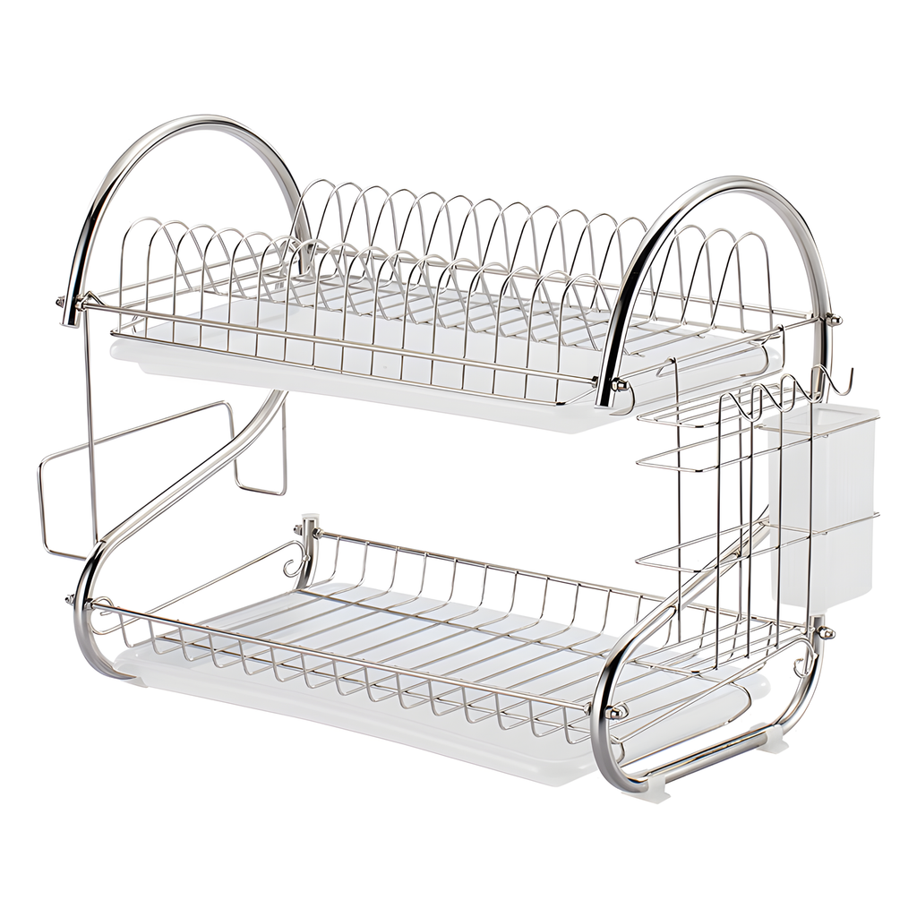 Tiered Dish Rack with Side Holders