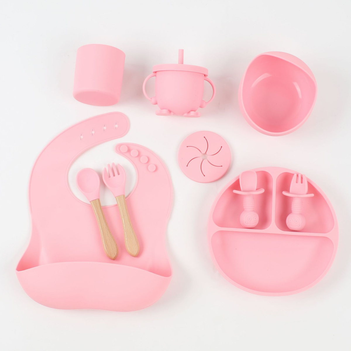 Ten-Piece Silicone Baby Feeding Set