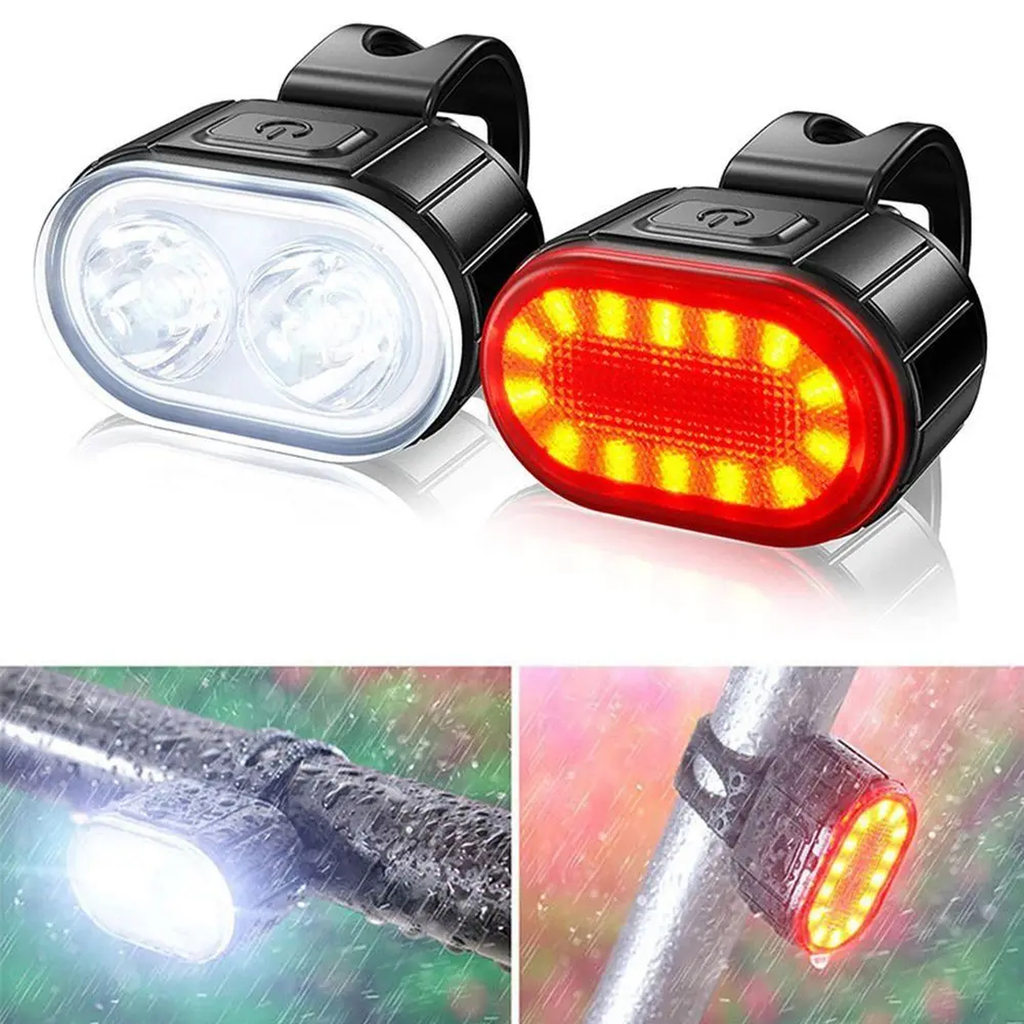 USB Rechargeable Bike Light Set