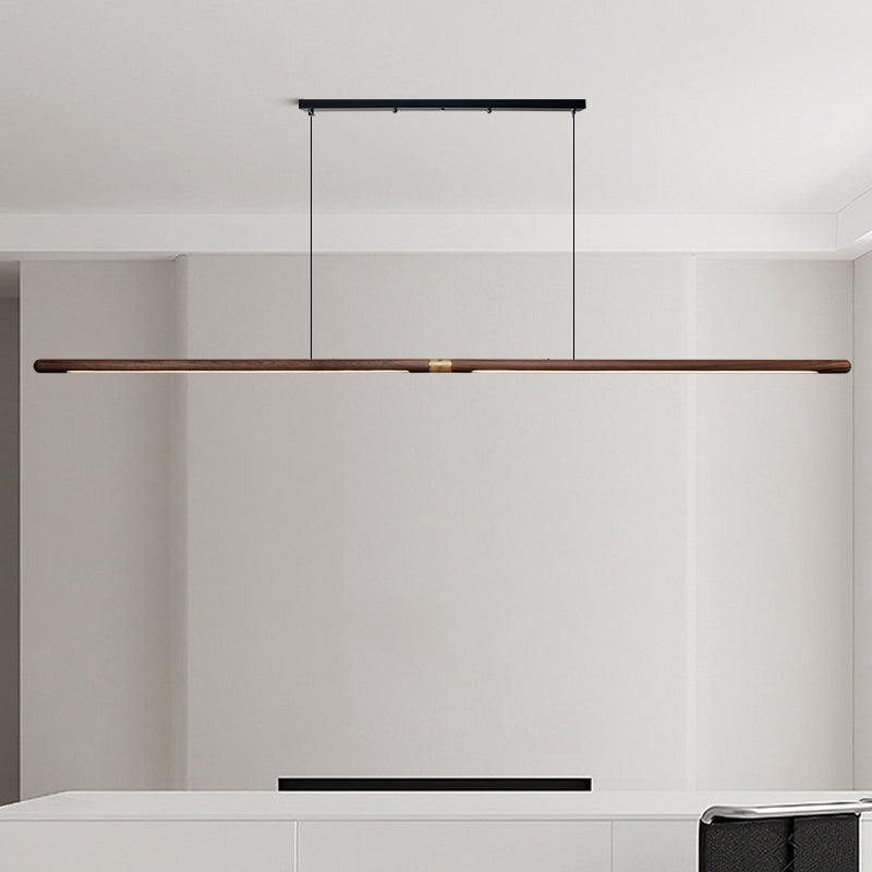 Contemporary Solid Wood and Brass Pendant Light-6