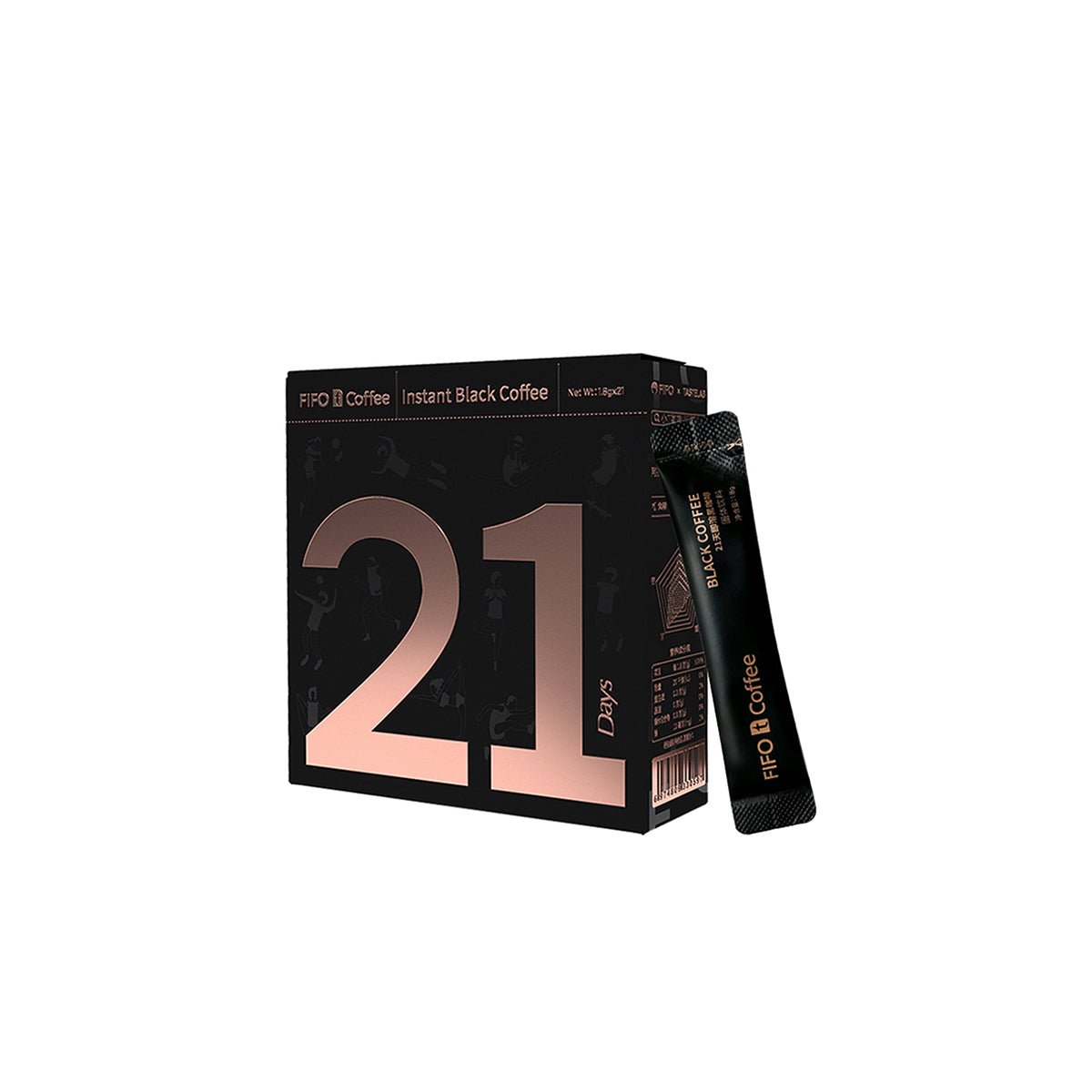 21 Days Fitness Instant Dissolve Black Coffee 37.8g (21 Strips)-0
