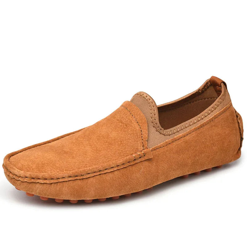 Casual Shoes Men Summer Moccasins Slip On Breathable Plus-Size Genuine-Leather Loafers