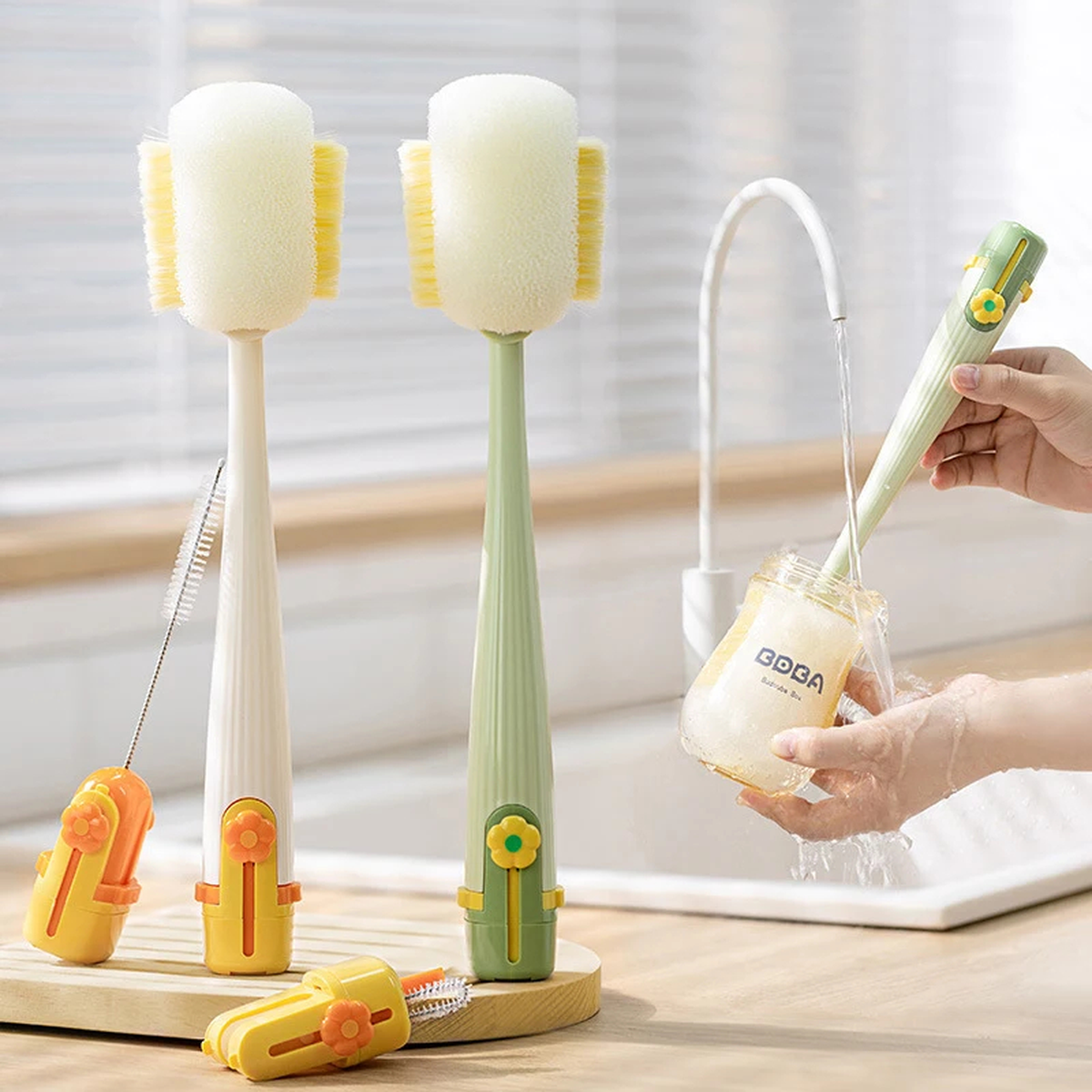 Five-in-One Bottle Cleaning Brush