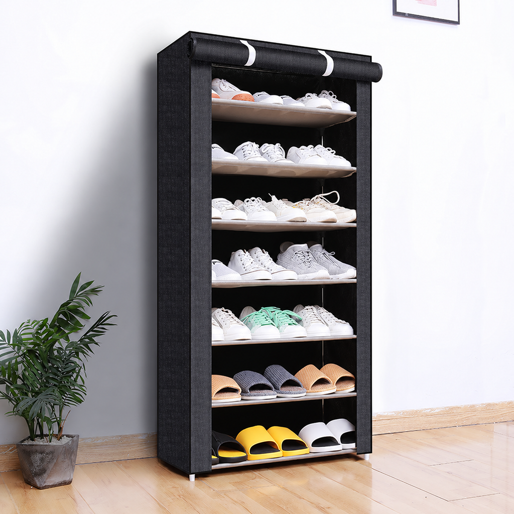Covered Multi-Tier Shoe Rack