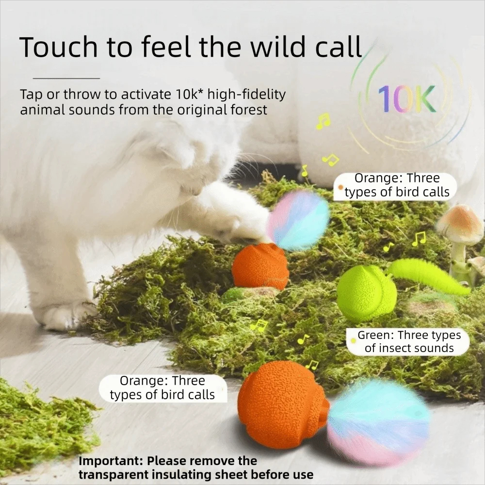 2x Squeaky Cat Ball Toy