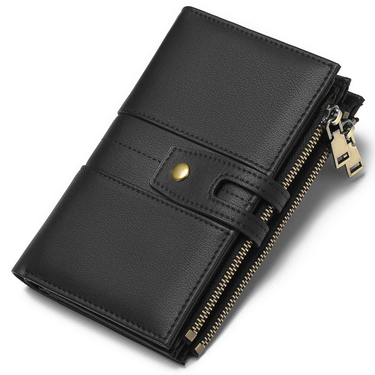 Dual-Zip Snap Long Wallet