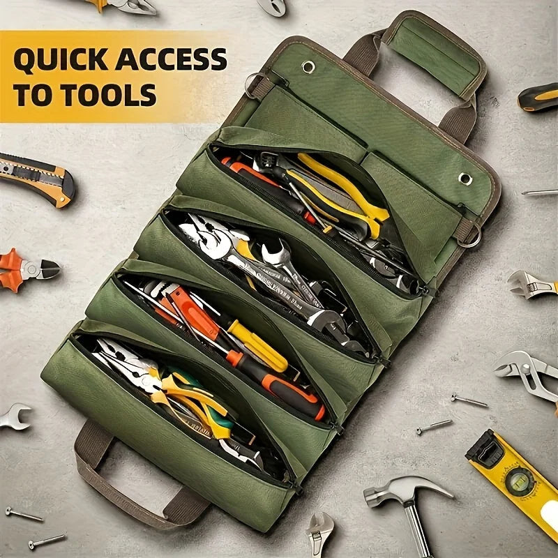 Multi-Purpose Tool Roll Bag Portable Oxford Repair Tool Bag Wrench Organizer Car First Aid Kit Wrap Roll Storage Bags
