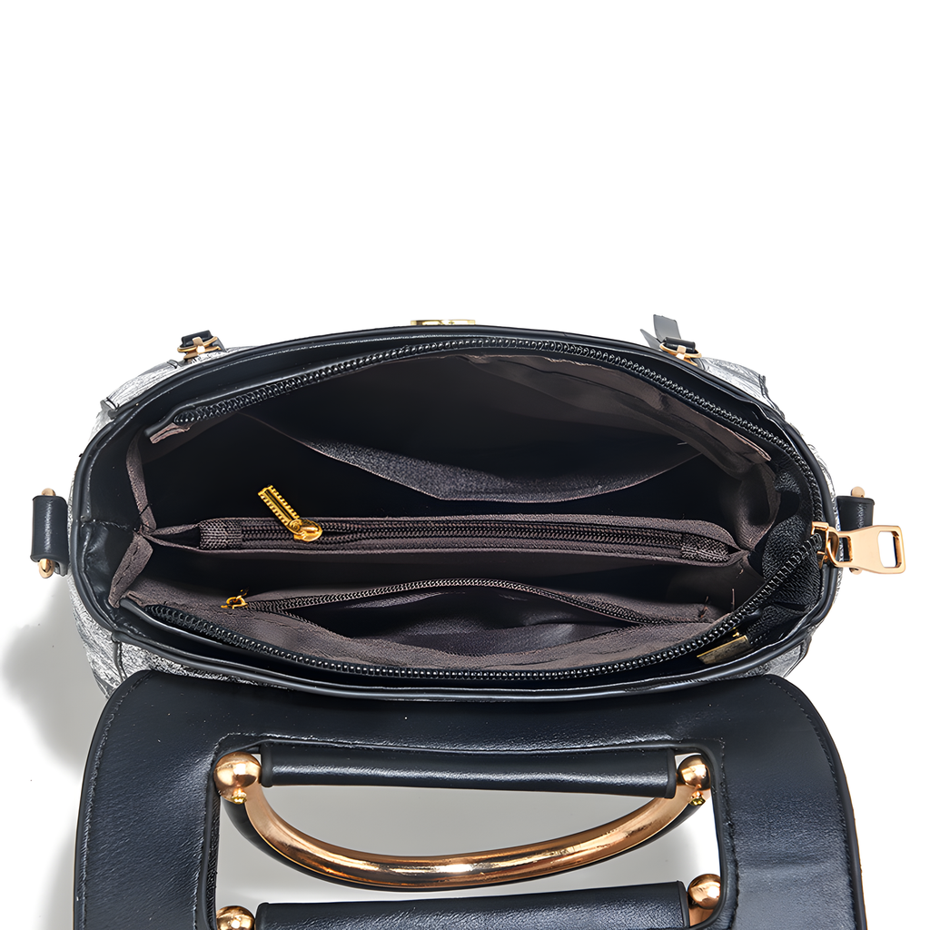 Bird-Charm Printed Shoulder Bag