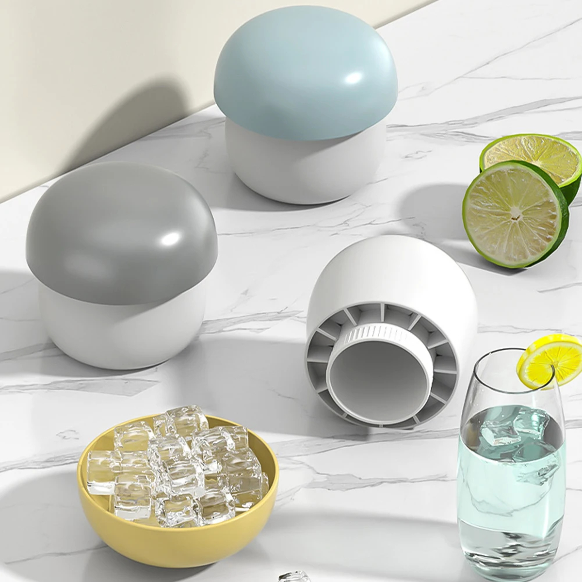 Mushroom Ice Cube Mold and Serving Bowl