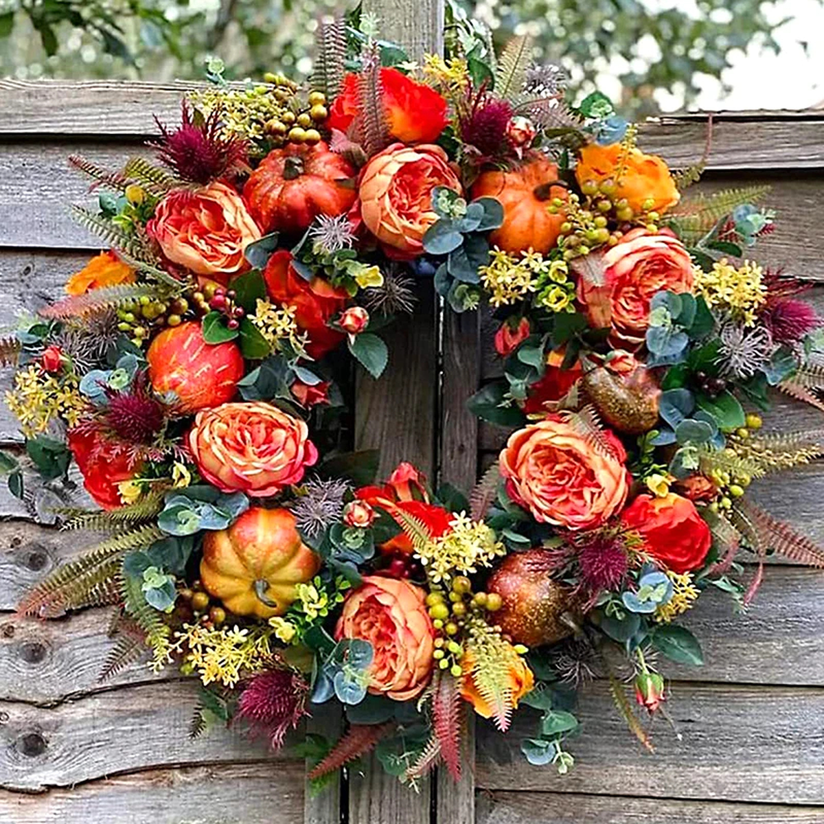 Autumn Floral Door Wreath