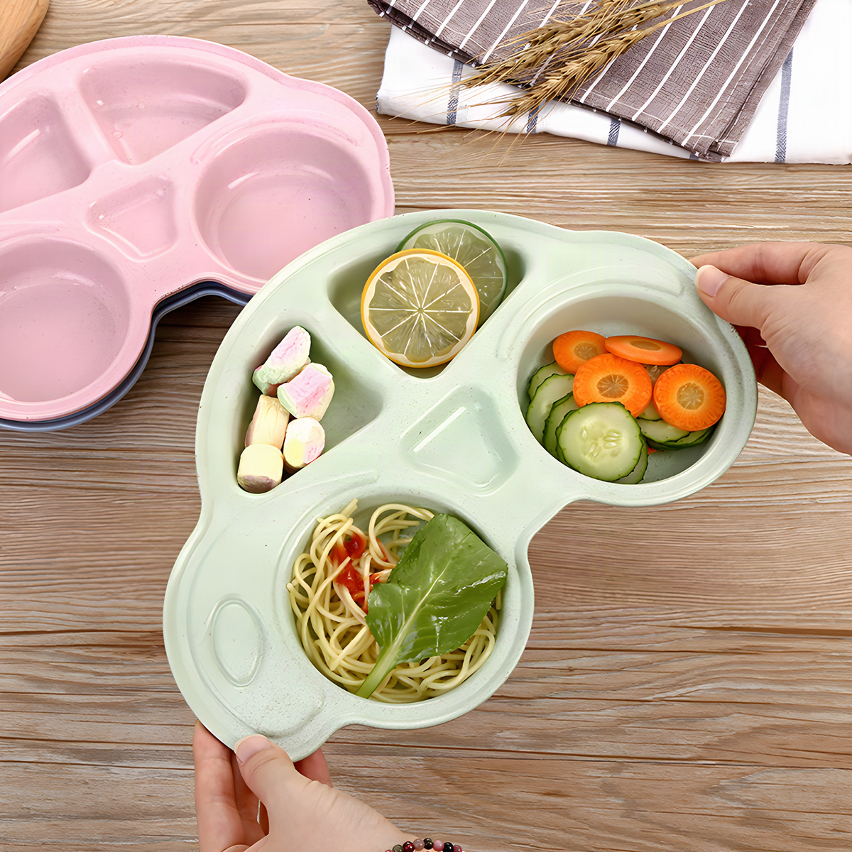 Car Shaped Divided Kids Bowl