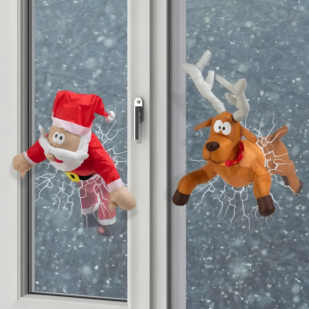 Hanging Santa and Reindeer Decorations