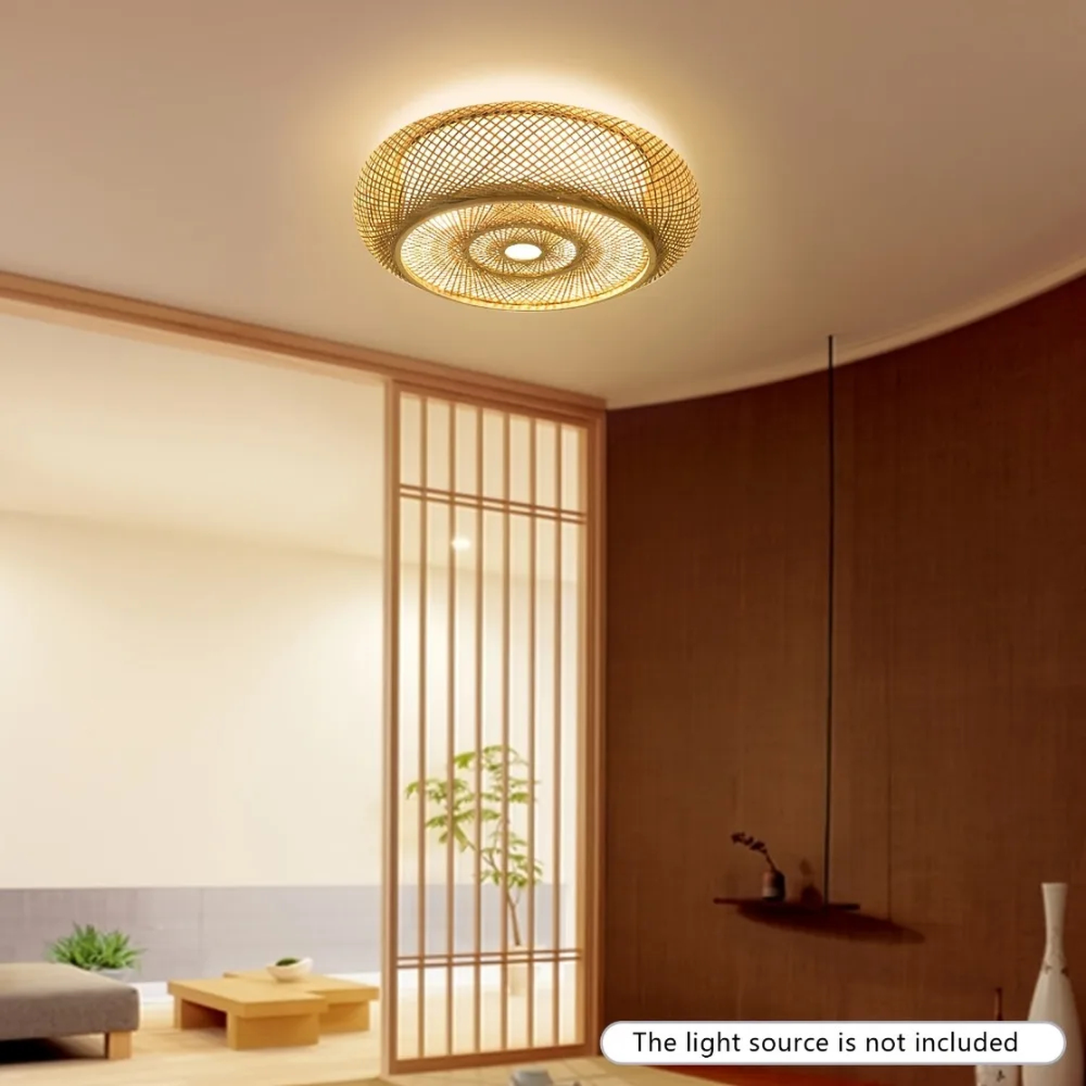 Bamboo Woven Ceiling Light