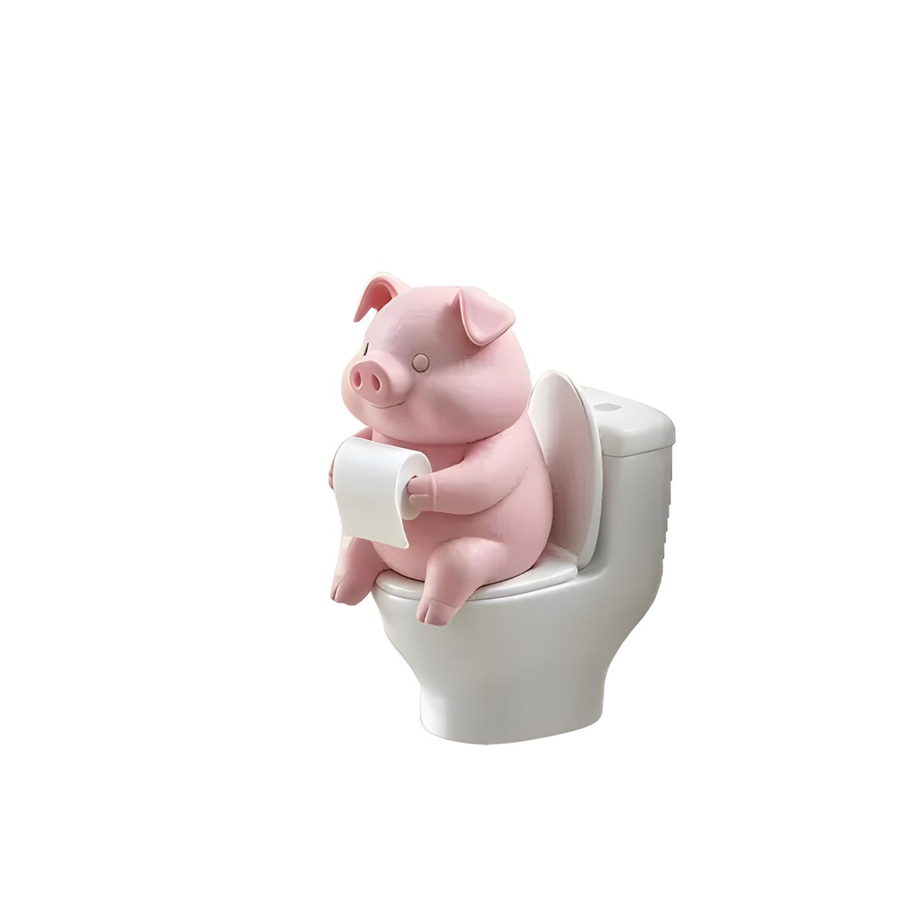 Pig Toilet Paper Holder Ornament