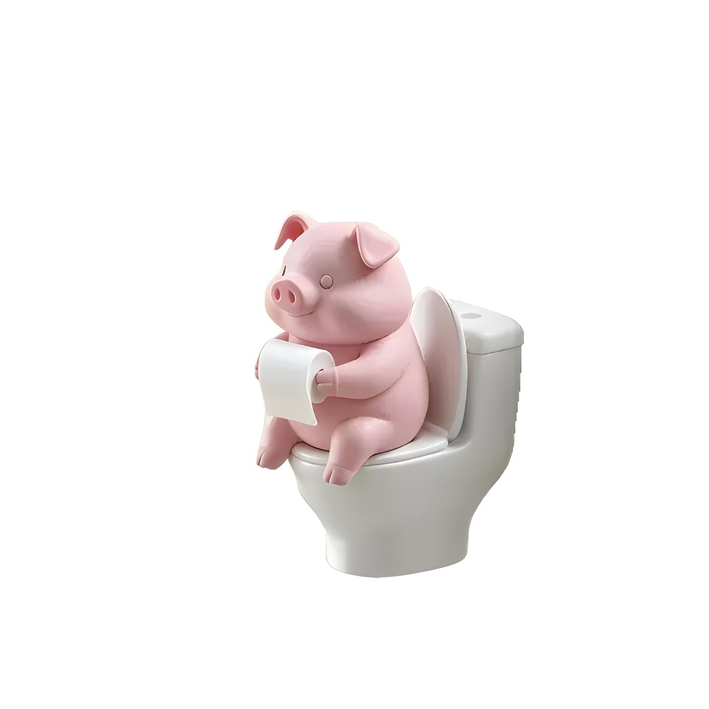Pig Toilet Paper Holder Ornament